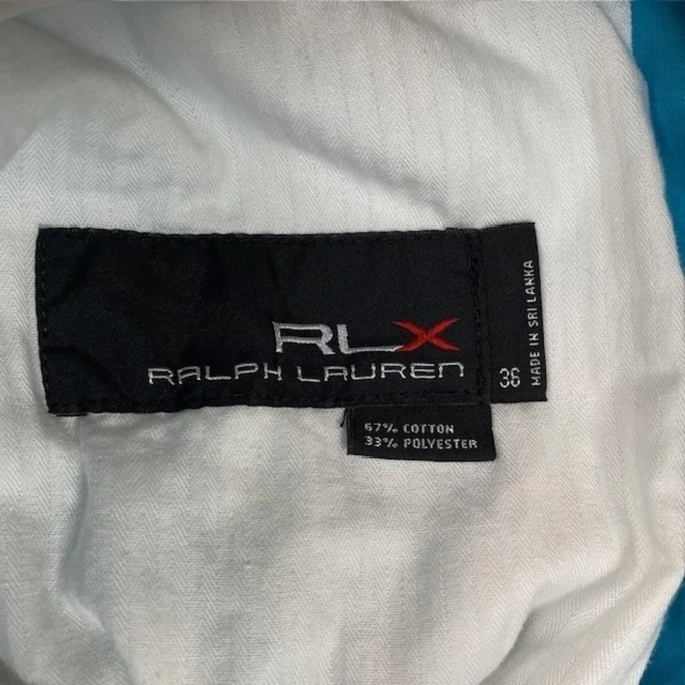 RLX Ralph Lauren Mens Golf Shorts 36 Turquoise Blue Cotton‎ Blend Flat Front RLX